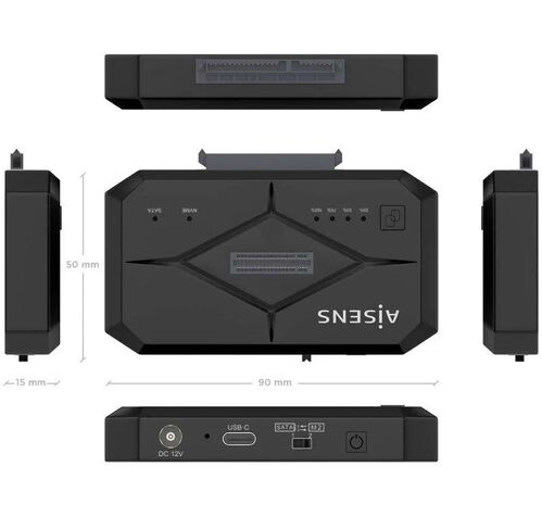 Docking Station para SSD M2 SATA/NVMe Aisens ASDS-M2SATA04B