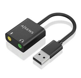 Tarjeta de Sonido Aisens A106-0769/ USB Macho - 2xJack 3.5 Hembra
