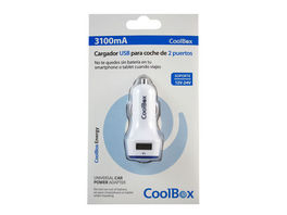 CARGADOR COCHE COOLBOX CDC-215 DE 2 PUERTOS 3100 mA