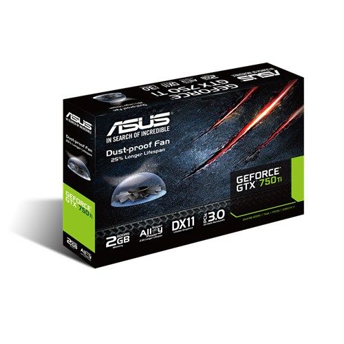 VGA GEFORCE ASUS PCIE GTX750 2GB DDR5 DVI,HDMI -p/n:GTX750TI-OC-2GD5