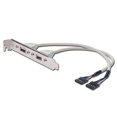 BRACKETS USB 2 CONECTORES USB TIPO A. (CONEXIN A PLACA 2X5 PINES)