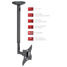 SOPORTE DE TECHO FONESTAR STV-666N PARA TV/MONITOR 23"-42" 360º EXTENSIBLE 60-85CM- PESO MAXIMO SOPORTADO 30KG