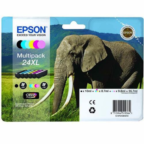 TINTA EPSON NUM 24XL MULTIPACK NEGRO/COLORES T2438