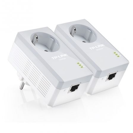 KIT ADAPTADORES PLC/POWERLINE TL-PA4010PKIT - PACK 2 UDS - HASTA 500MBPS - 300M - 1XRJ45 - TOMA SCHUKO - MODO AHORRO ENERGIA - PLUG AND PLAY