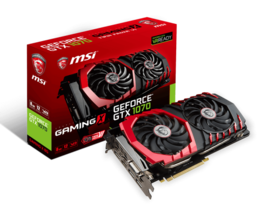 VGA GEFORCE MSI GTX 1070 GAMING X 8G, NV, GTX1070, GDDR5, 8GB, 256BIT, DVI+HDMI+3DP