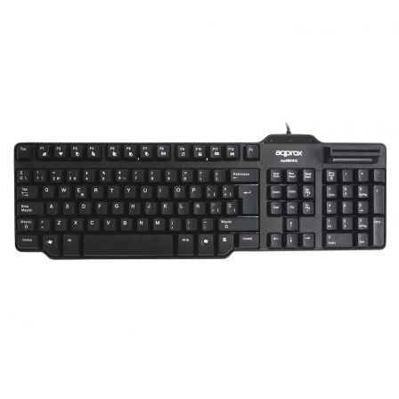 TECLADO APPROX APPKBDNIV2 CON LECTOR DNIe - COMPATIBLE TARJETA SANITARIA - 12 TECLAS ACCESO DIRECTO - USB