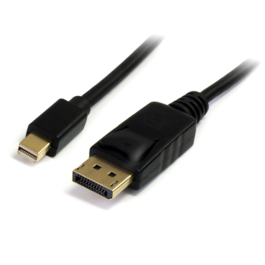 Cable Mini Displayport Aisens A124-0131/ Displayport Macho - Mini Displayport Macho/ 2m/ Negro