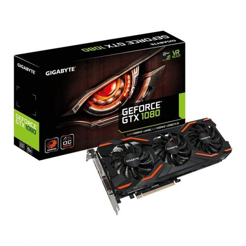 TARJETA GRFICA GIGABYTE GEFORCE GTX 1080 WINDFORCE OC 8G - 8GB GDDR5 - 1770/1632 MHZ - PCI EXPRESS 3.0 - DVI-D - HDMI - 3XDISPLAYPORT - p/n: GV-N1080WF3OC-8GD