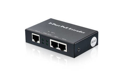 EXTENSOR POE 48V 802.3 AT/AF 1 PUERTO ENTRADA 10/100 MBPS+2 PUERTOS SALIDA POE RJ45 10/100 MBPS