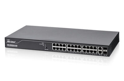 SWITCH 24 PUERTOS 10/100/1000 MBPS+2 COMBO GIGABIT/SFP.24 Puertos POE 802.3 af/at (370 W).Auto MDI/MDI-X. Gestionable y Control ACTOP