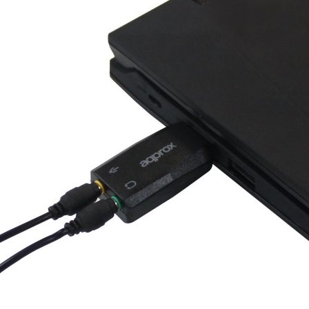 TARJETA DE SONIDO EXTERNA APPROX APPUSB51 - USB - PLUG AND PLAY - 5.1 - SONIDO 3D - ENTRADAS DE MICRÓFONO Y ALTAVOCES