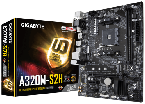 PLACA BASE GIGABYTE A320M-S2H - SOCKET AM4  - CHIPSET A320 - 2*DDR4 - 4*USB 3.0 - HDMI - DVI-D - VGA - MI