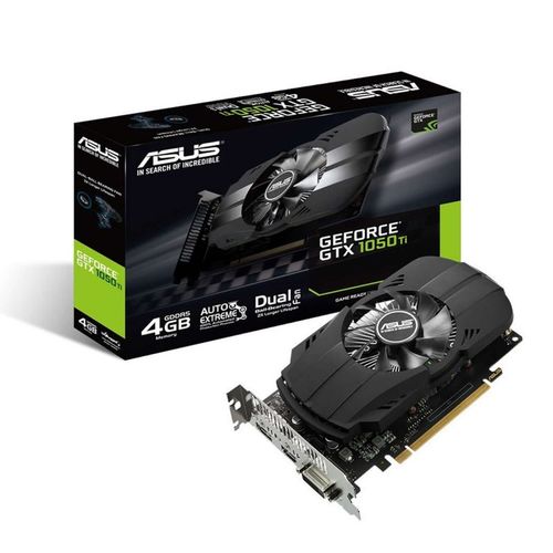 TARJETA GRFICA ASUS GEFORCE GTX1050 TI - GPU 1290MHZ - 4GB GDDR5 - PCI EXPRESS 3.0 - DVI-D - HDMI - DISPLAY PORT