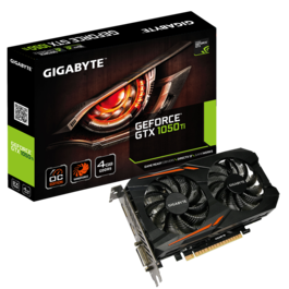 TARJETA GRÁFICA GIGABYTE GEFORCE GTX 1050 TI OC 4G - 1316/1430 MHZ - 4GB GDDR5 - 128 BIT - PCIEX 3.0 - DVI-D / DISPLAYPORT / HDMI - ATX