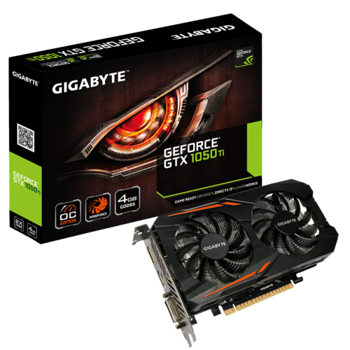 TARJETA GRFICA GIGABYTE GEFORCE GTX 1050 TI OC 4G - 1316/1430 MHZ - 4GB GDDR5 - 128 BIT - PCIEX 3.0 - DVI-D / DISPLAYPORT / HDMI - ATX