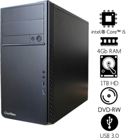 Equipo Semitorre Intel® Core i5 Processors 10ª generación / RAM 4GB DDR4/ HDD 1TB **/ DVD-RW/ Gráfica intel