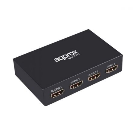 SPLITTER MULTIPLEXOR HDMI APPROX APPC31V2 - 1 ENTRADA - 4 SALIDAS - RESOLUCIONES 4K - SOPORTA CABLE AWG26 ENTRADA HASTA 15M Y SALIDA 25M APPC31V2