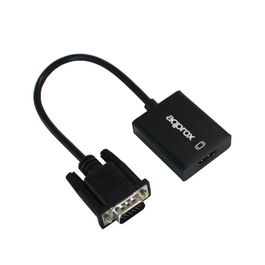 ADAPTADOR VGA A HDMI CON ENTRADA DE AUDIO - CONEXIONES VGA (Entrada) -  HDMI (Salida) - INCLUYE CABLES AUDIO Y USB