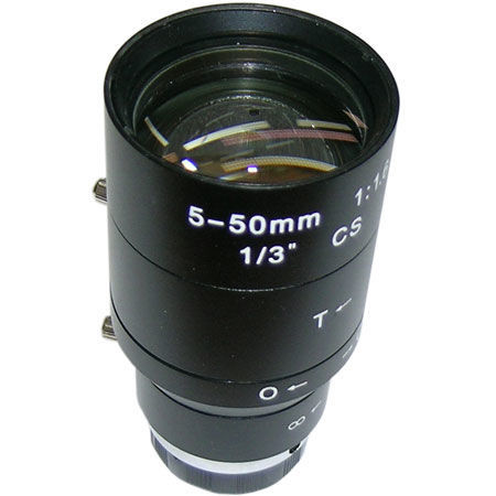 Lente iris manual. Zoom manual 5 a 50 mm